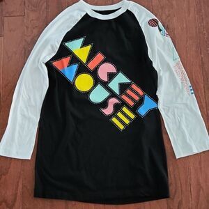 Disney Parks Retro Mickey Mouse 3/4 Sleeve Raglan T-Shirt, Black/White, Unisex S